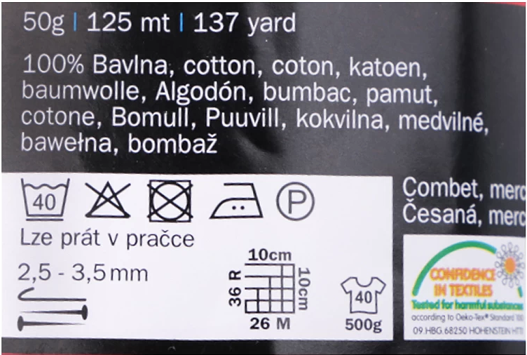 Camilla bavlnená pletacia priadza 50 g modrá tmavá