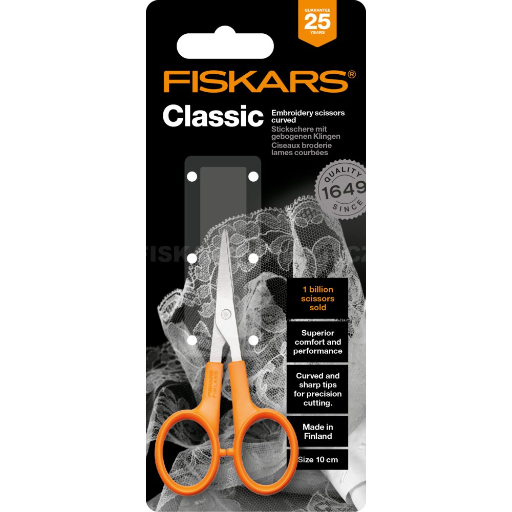 Fiskars Classic - vyšívacie nožnice zaguľatené 10 cm 