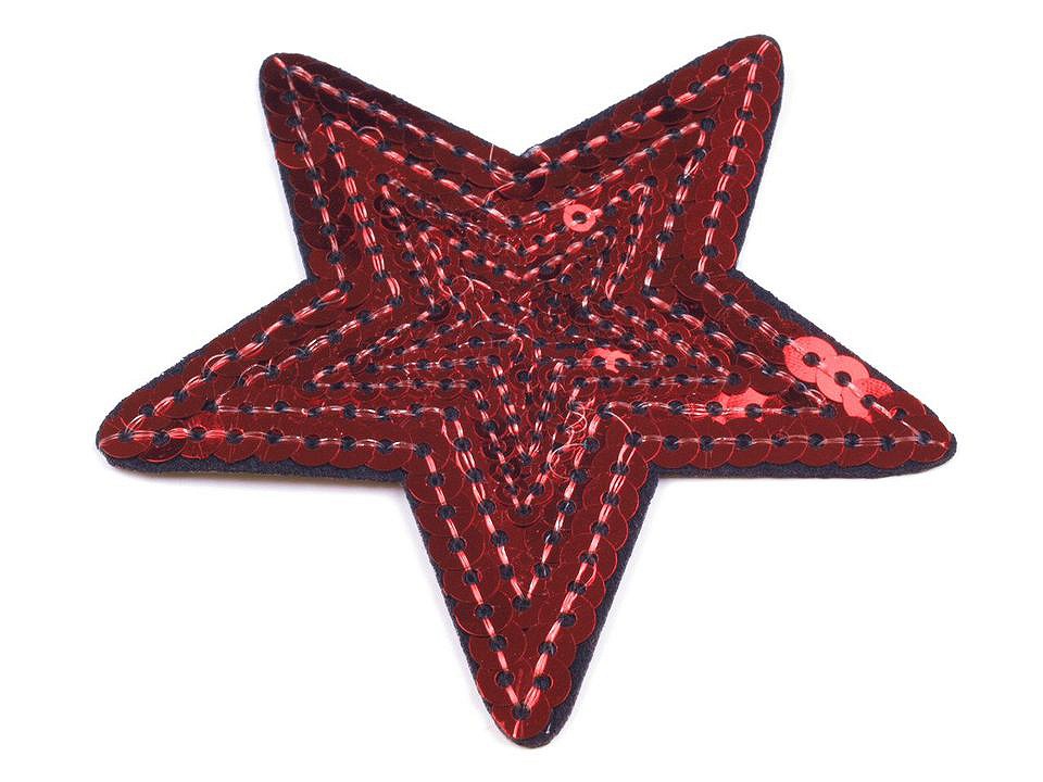 Nažehlovačka hviezda - červená tmavá
