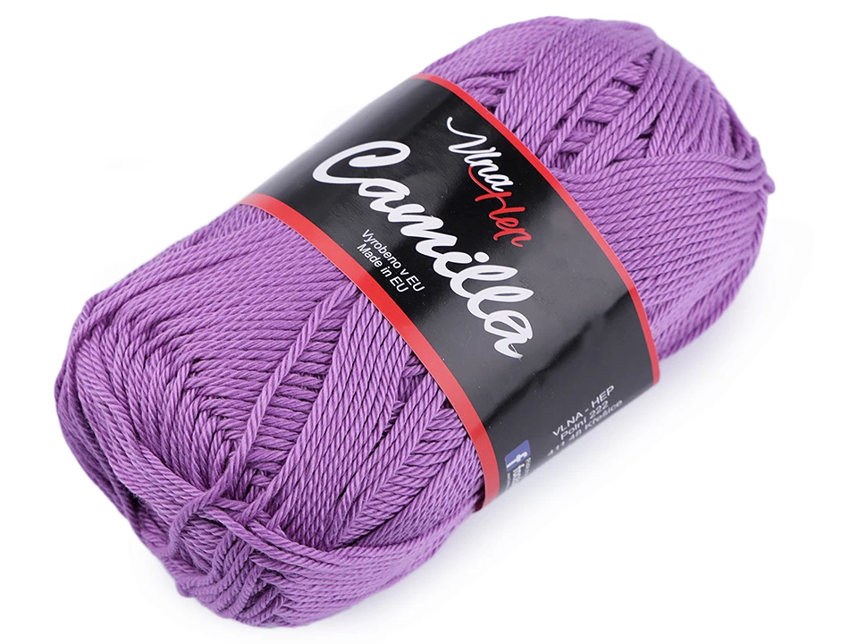 Camilla bavlnená pletacia priadza 50 g fialová tmavá