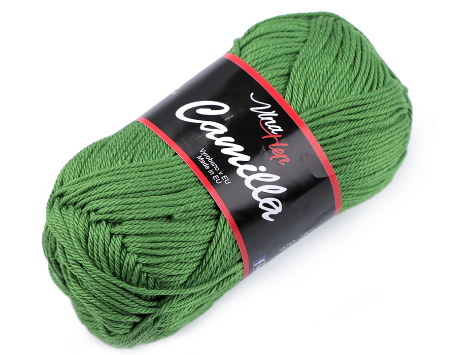 Camilla bavlnená pletacia priadza 50 g zelená trávová