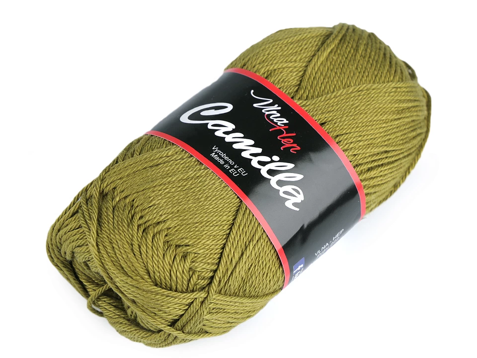 Camilla bavlnená pletacia priadza 50 g khaki