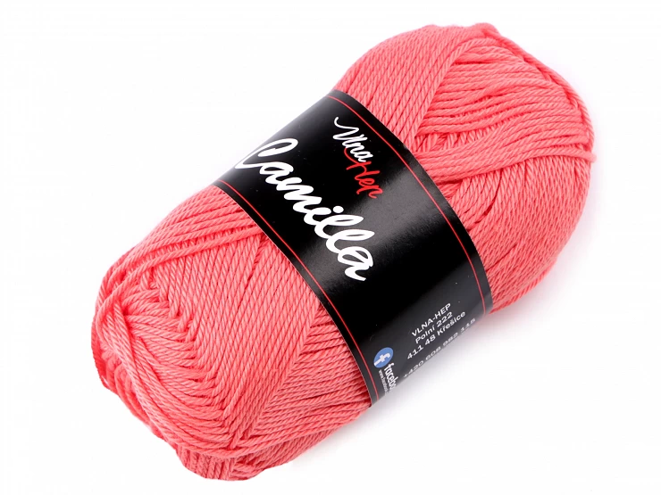 Camilla bavlnená pletacia priadza 50 g korálová svetlá