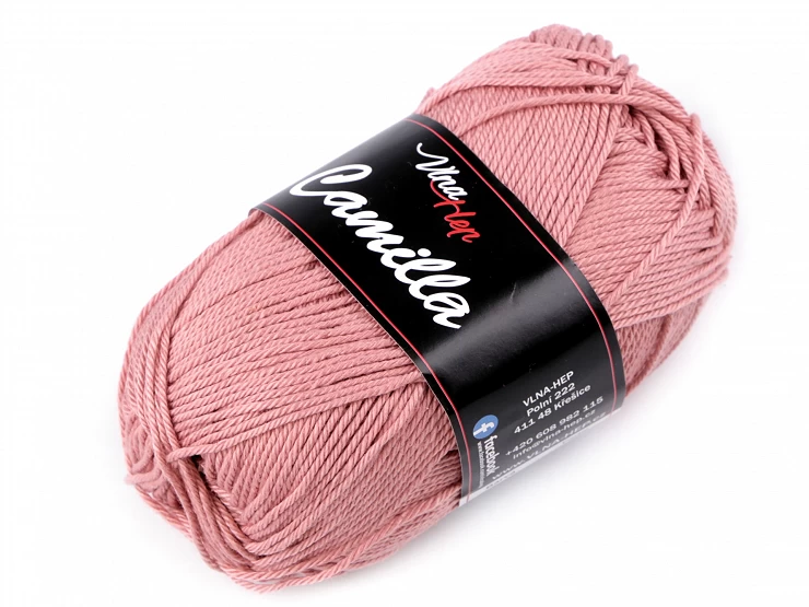Camilla bavlnená pletacia priadza 50 g staroružová 