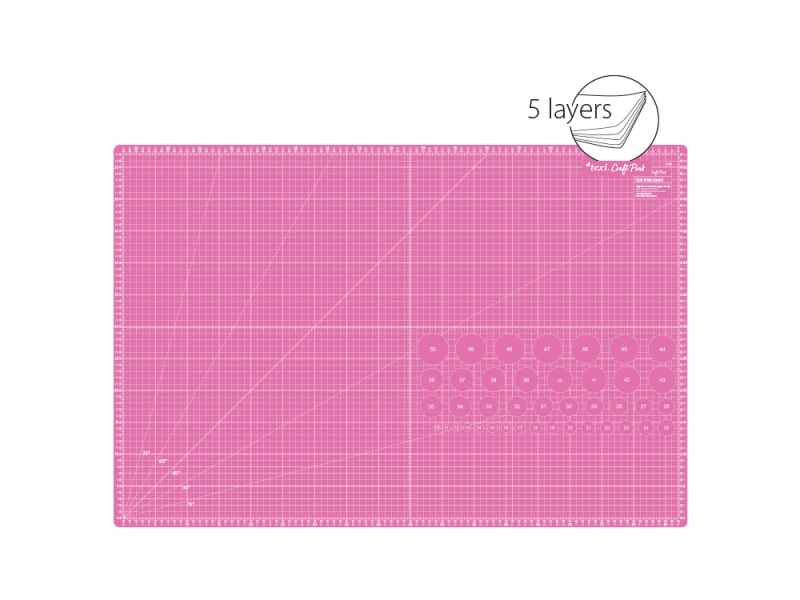 Texi Pink rezacia podložka 90 x 60 cm, 5-vrstvová, zosilená